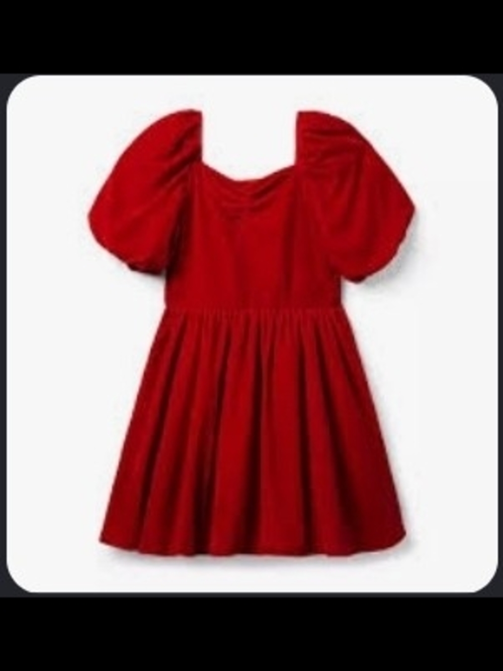 Janie and Jack Red Puff-Sleeve Square-Neck Dress